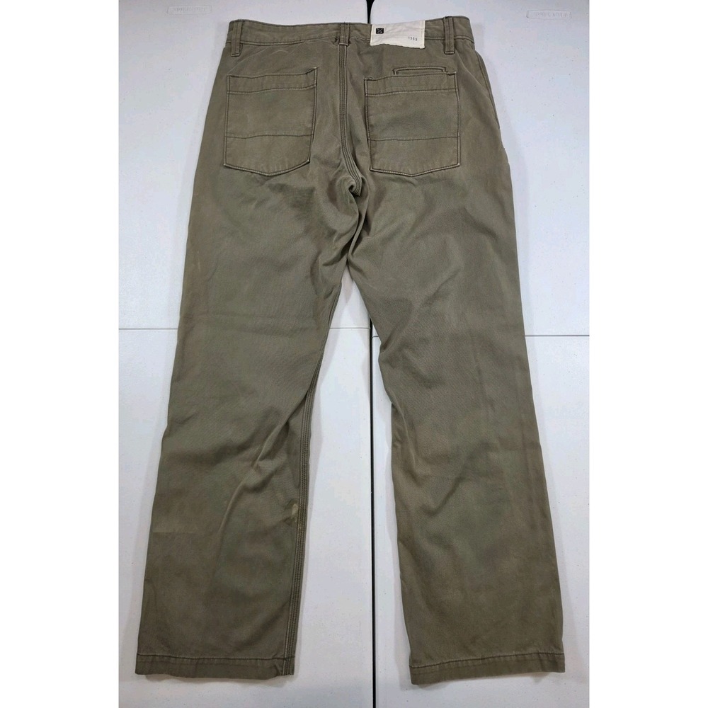 Y2K Gap Pants Mens 31x30 Green Canvas Hayes Faded Button Fly Workwear - Picture 2 of 11